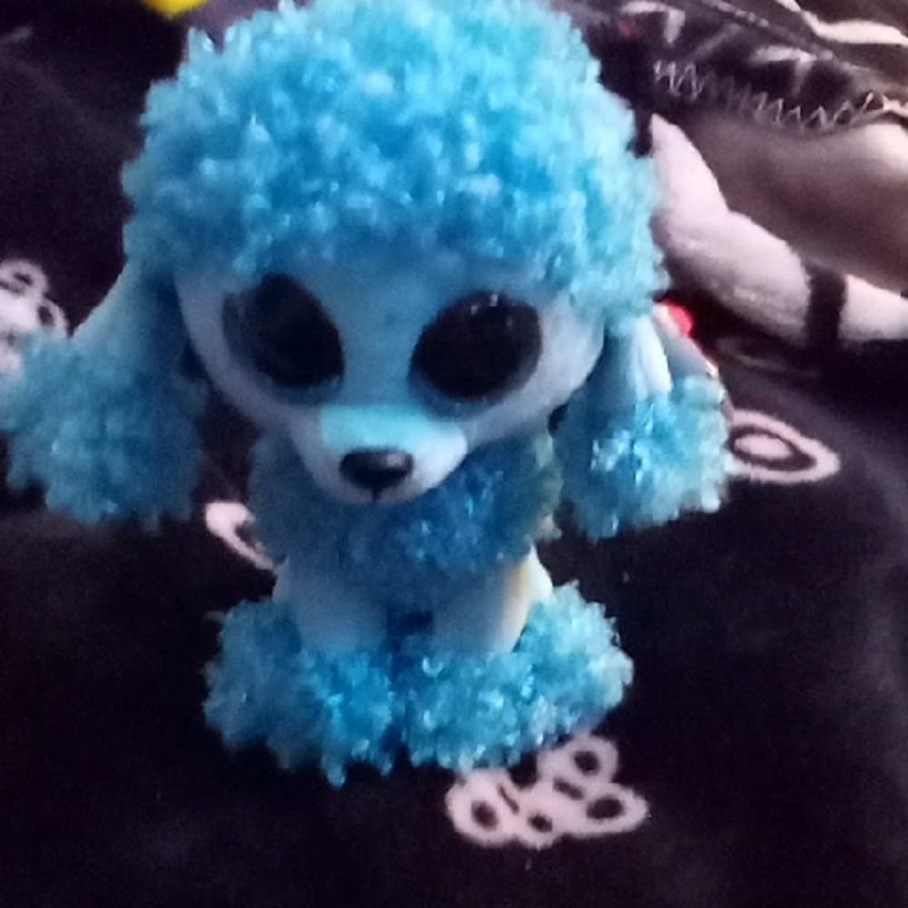 Mandy From The Beanie Boos Ty Collection Blue Plush Poodle Toy